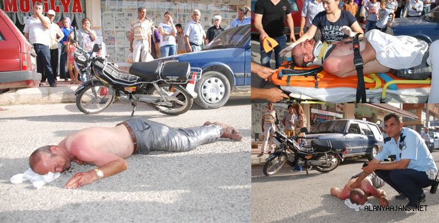 MOTOSİKLET KAZASI 1 YARALI