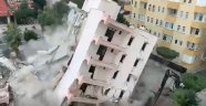 Alanya'da yürekleri ağza getiren apartman yıkımı