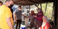 Başkan Yücel, evi yanan vatandaşların taleplerini dinledi