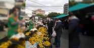 Pazarda hem covid hem gıda denetimi yaptılar