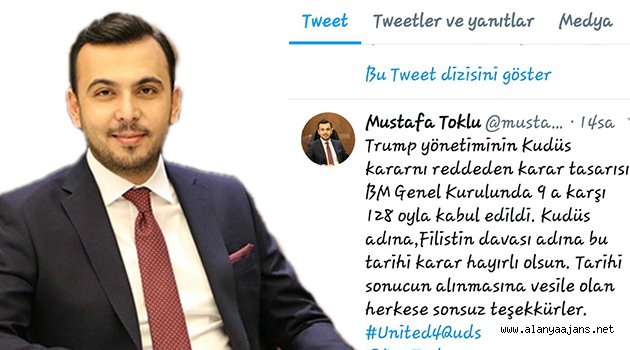 Toklu 'Kudüs' kararını böyle müjdeledi