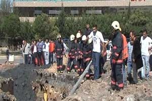 Ümraniye'de kanal çalışmasında göçük