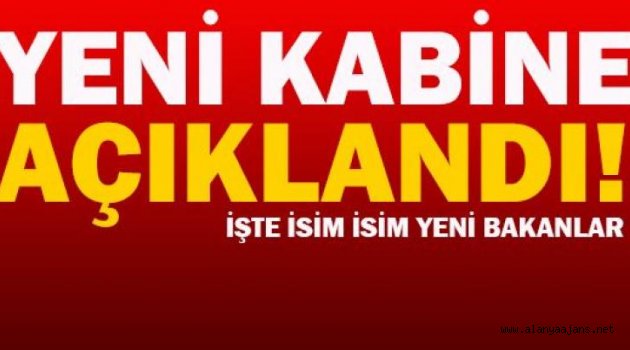 Yeni kabine açıklandı